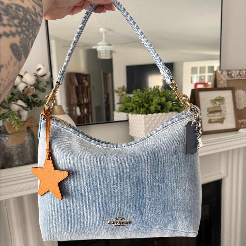 NWT Coach Laurel Shoulder Bag In Loved Denim
